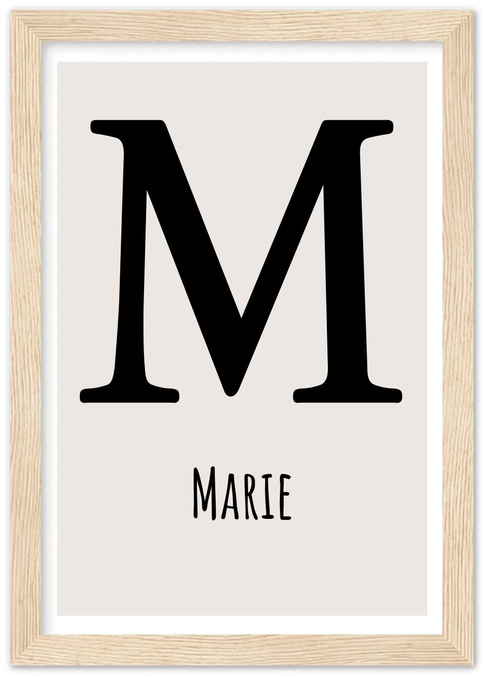Dekoratives Namensbild - Buchstabe Monogramm Bild - Poster