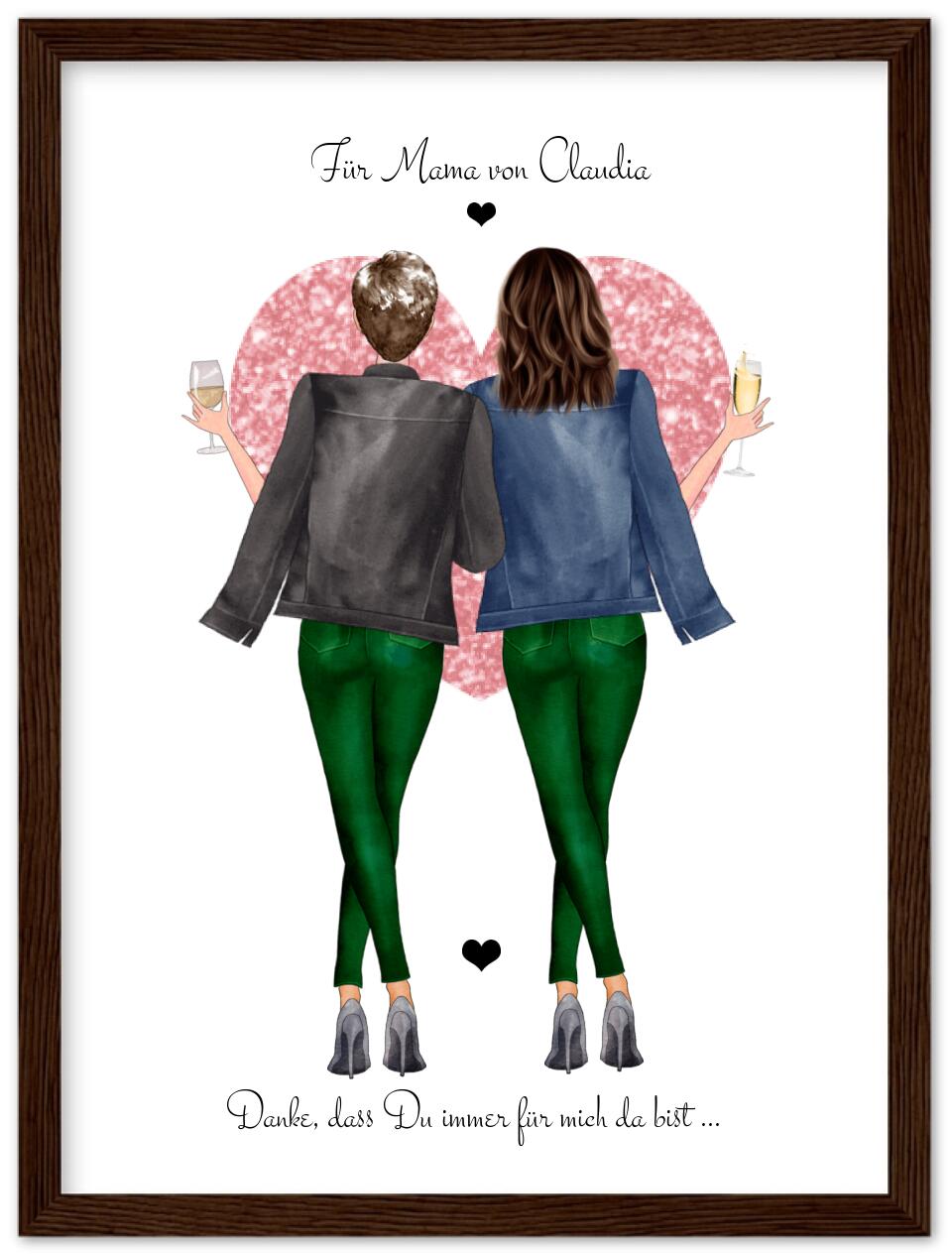 Ostergeschenk & Muttertagsgeschenk personalisiertes Poster gerahmt - Danke Mama - Bild Geschenk Mama