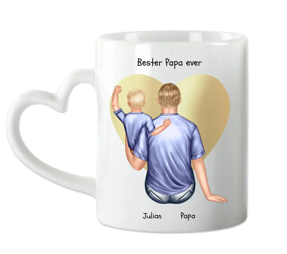 Personalisierte Tasse Geschenk Vatertag - Papa Geburtstagsgeschenk Tasse mit Kind