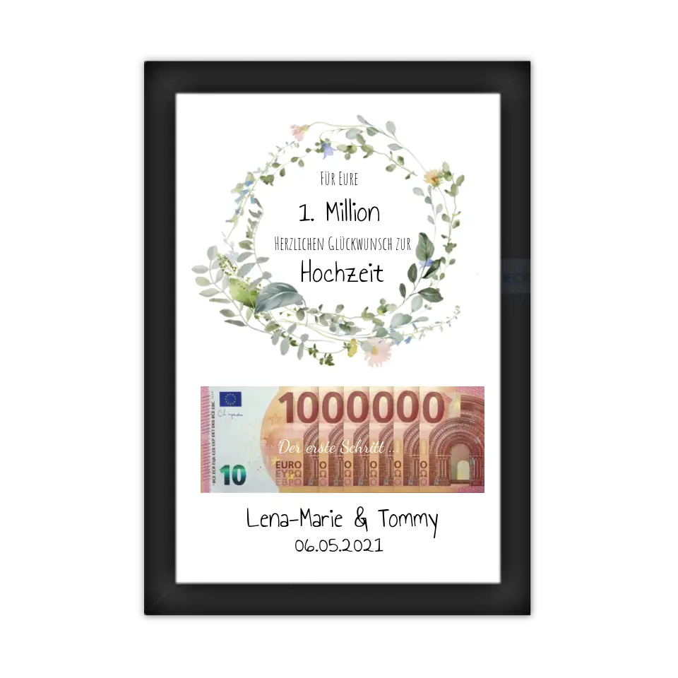 Geldgeschenk Wunscherfüller - Geldgeschenk zur Hochzeit, Hochzeitsgeschenk Für Eure 1. Million