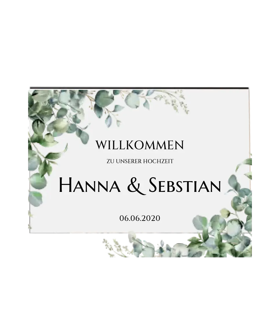 Willkommensposter Hochzeit | Willkommensschild Hochzeit personalisiert mit Namen Datum | Empfang Schild Hochzeit