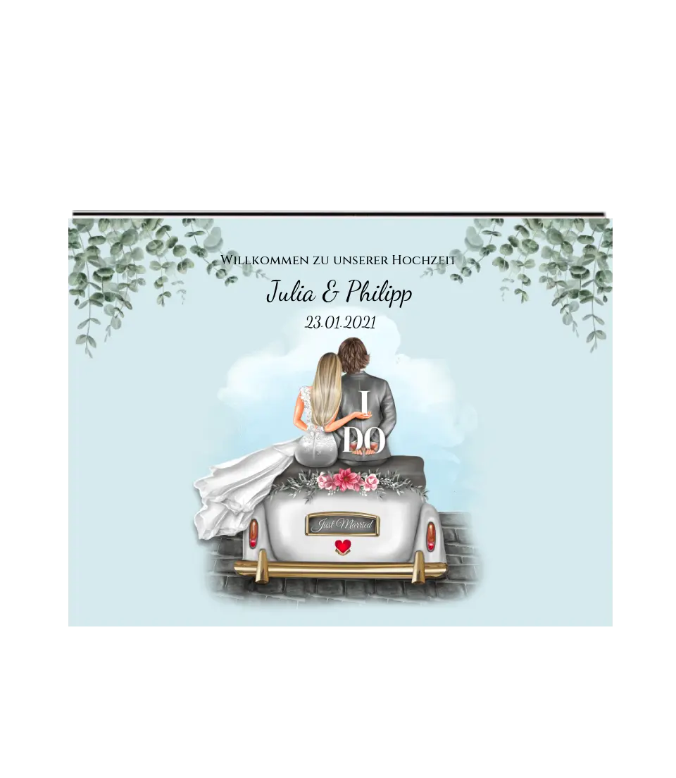 Willkommensposter Hochzeit | Willkommensschild Hochzeit personalisiert mit Namen Datum | Empfang Schild Hochzeit