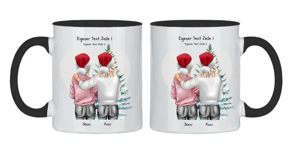Personalisierte Tasse Nikolausgeschenk, Weihnachtsgeschenk für Geschwister, für Freundin