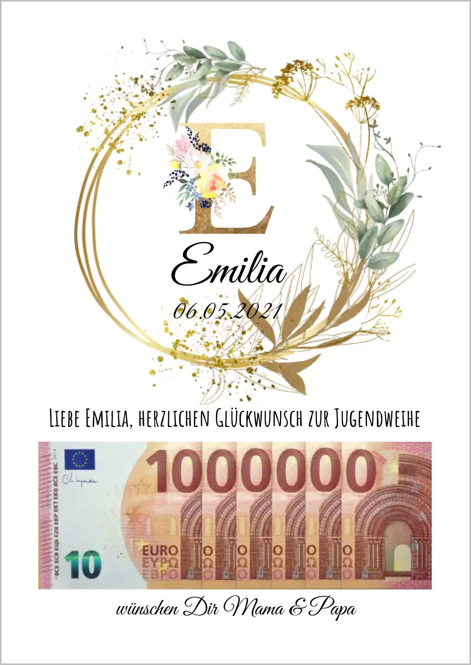 Personalisiertes Geschenk, Geldgeschenk Wunscherfüller zum Geburtstag, Jugendweihe, Kommunion, Konfirmation, 1. Million