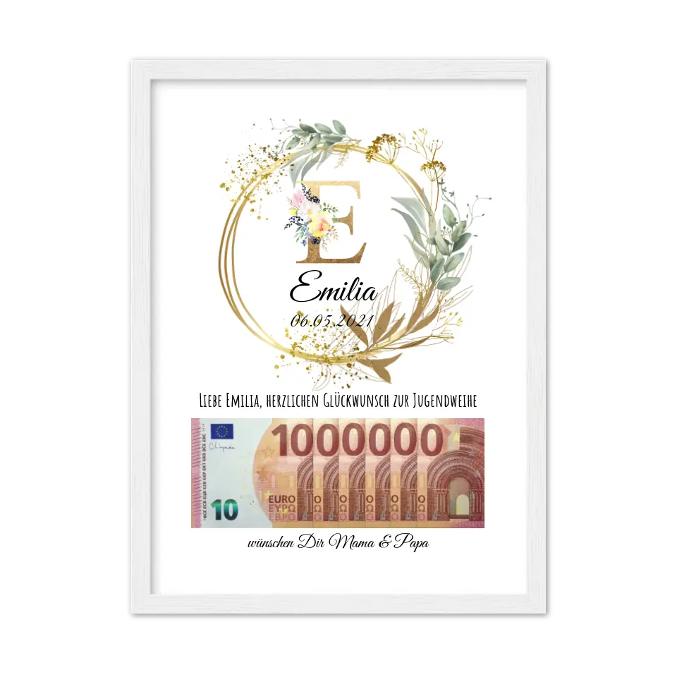 Personalisiertes Geschenk, Geldgeschenk Wunscherfüller zum Geburtstag, Jugendweihe, Kommunion, Konfirmation, 1. Million