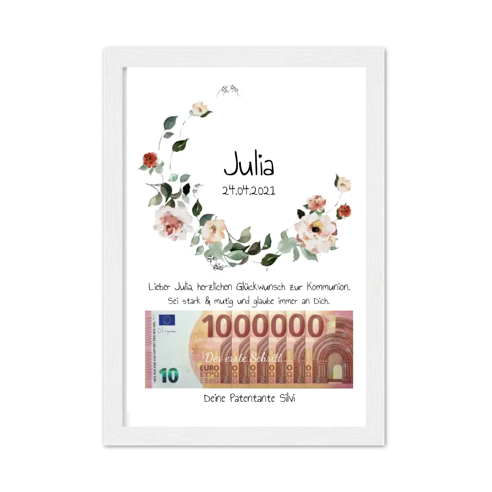 Geldgeschenk Wunscherfüller - Personalisiertes Geschenk, Geldgeschenk zum Geburtstag, Jugendweihe, Kommunion, Konfirmation, Geburtstagsgeschenk 1. Million