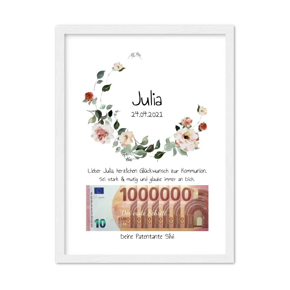 Geldgeschenk Wunscherfüller - Personalisiertes Geschenk, Geldgeschenk zum Geburtstag, Jugendweihe, Kommunion, Konfirmation, Geburtstagsgeschenk 1. Million