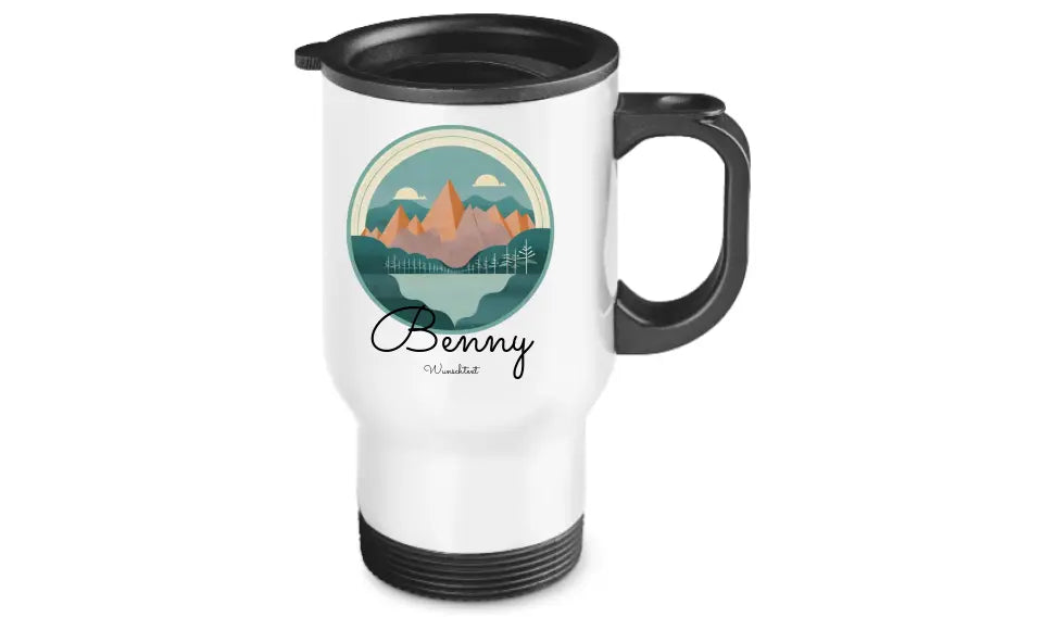 Personalisierter Becher aus Edelstahl mit Monogramm, Namen und Text