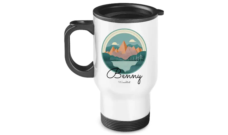 Personalisierter Becher aus Edelstahl mit Monogramm, Namen und Text