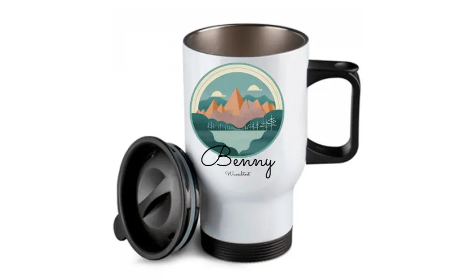Personalisierter Becher aus Edelstahl mit Monogramm, Namen und Text