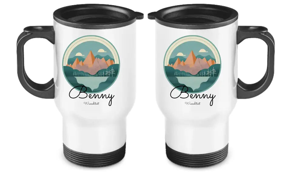Personalisierter Becher aus Edelstahl mit Monogramm, Namen und Text