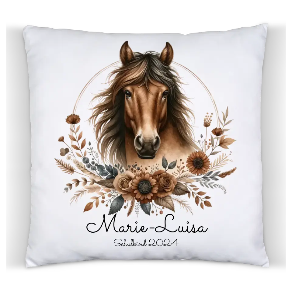 Schulanfang Kindertasse Schulkind oder Geburtstagsgeschenk - Emaille Kinderbecher Pferd Einschulung mit Namen