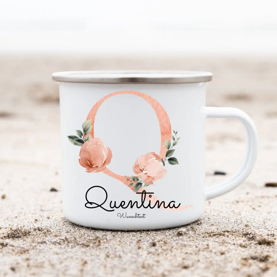 Schulanfang Kindertasse Schulkind 2024 - Emaille Kinderbecher Einschulung mit Namen personalisiert - Einschulungsgeschenk