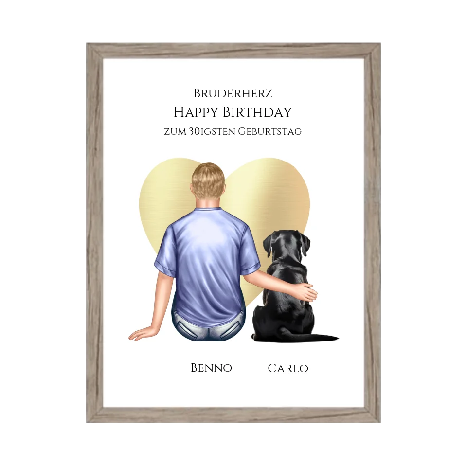 Geschenk 30 Geburtstag Bruder Poster - Bild Geburtstagsgeschenk von Schwester - Weihnachtsgeschenk