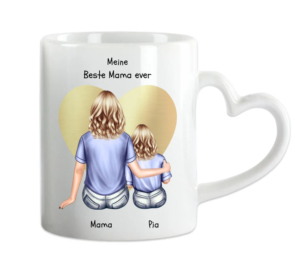 Personalisierte Tasse Geschenk Muttertag - Mama Geburtstagsgeschenk Tasse mit Kind