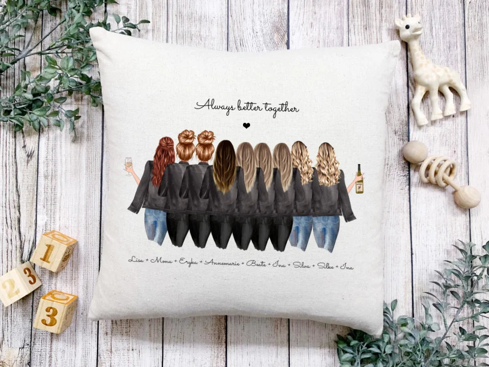 9 Freundinnen Bild Kissen Geburtstag Geschenk personalisiert | Freundin Geschenk | Geburtstagsgeschenk, Weihnachtsgeschenk