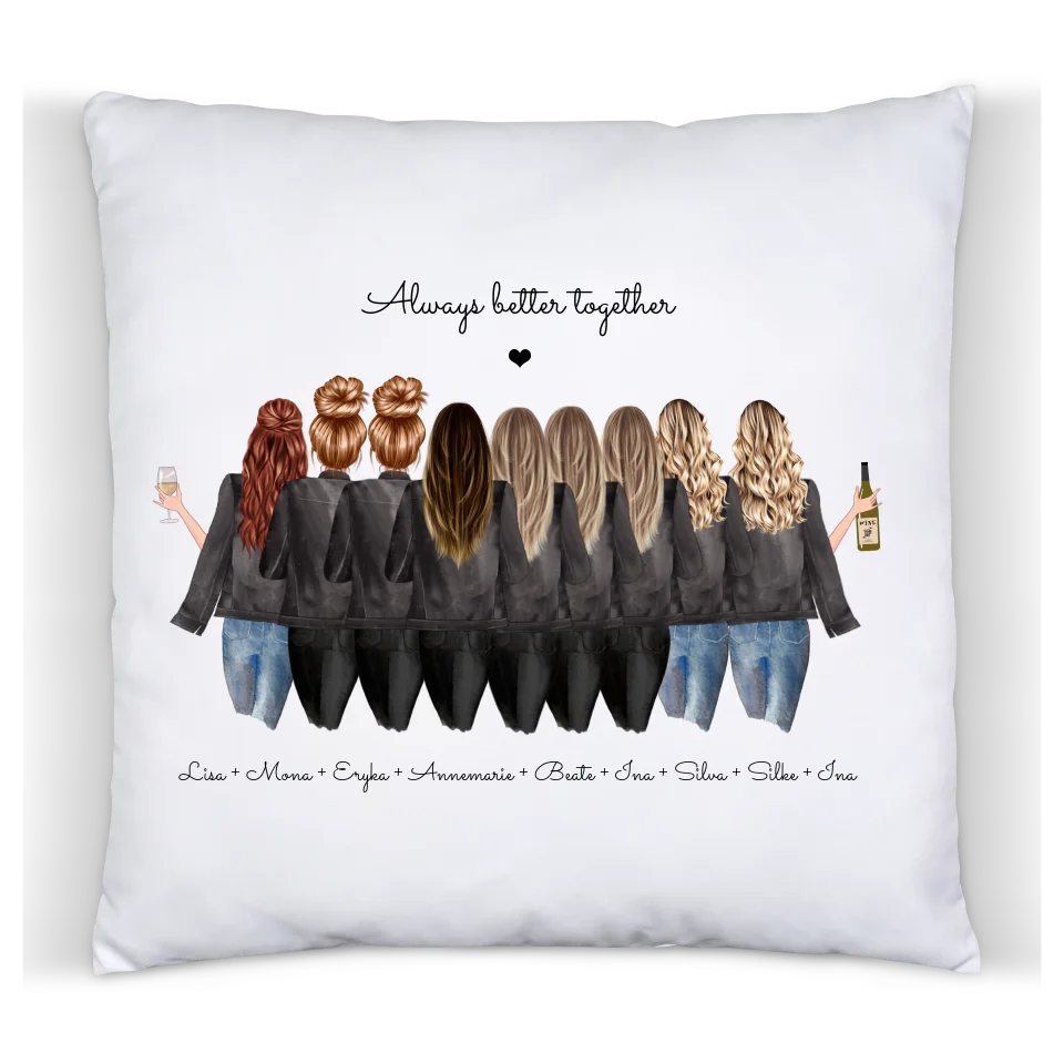 9 Freundinnen Bild Kissen Geburtstag Geschenk personalisiert | Freundin Geschenk | Geburtstagsgeschenk, Weihnachtsgeschenk