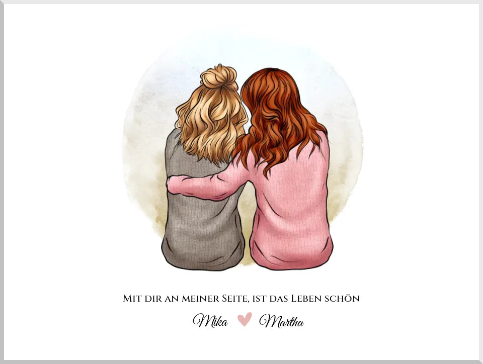 Beste Freundin Bild ♥ Poster Geschenk zum Geburtstag selber gestalten