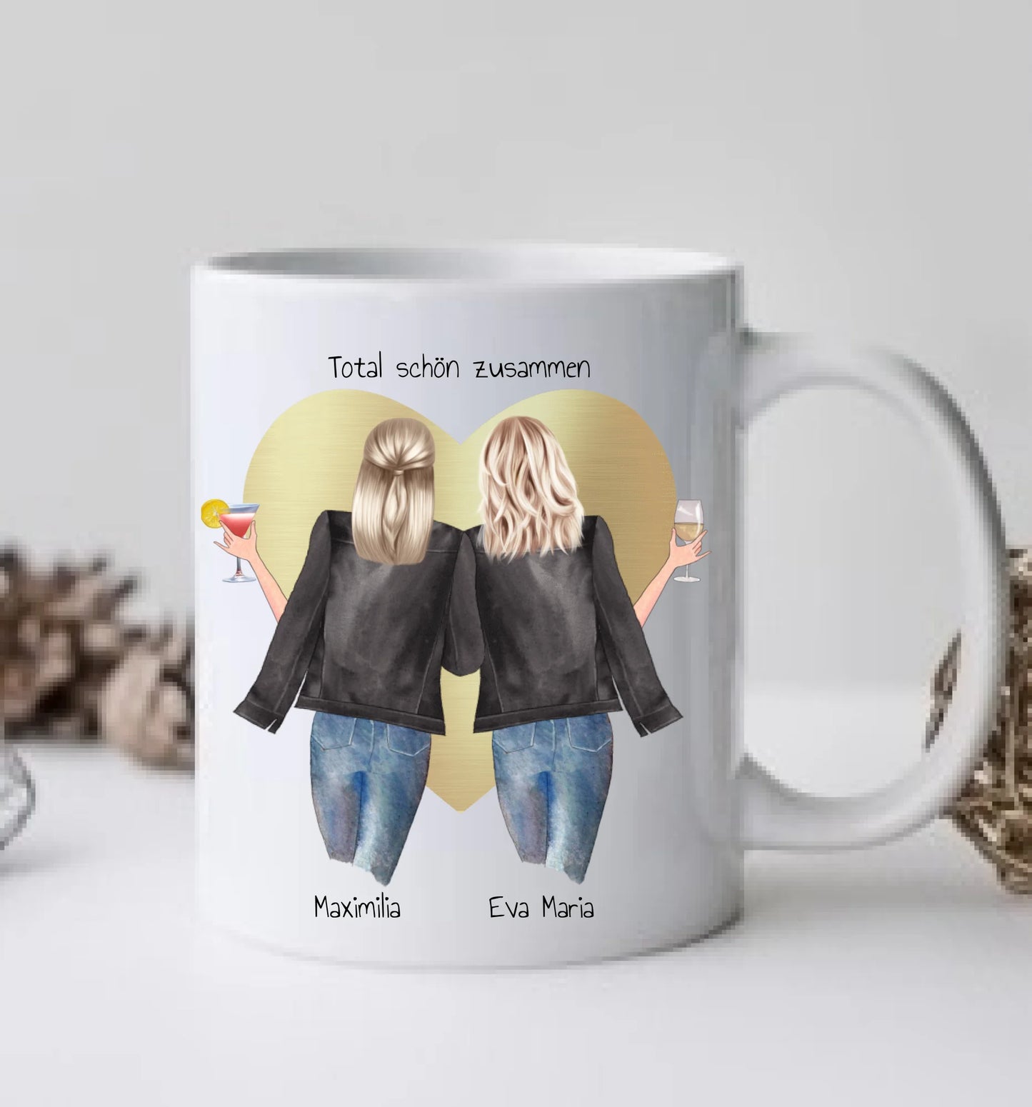 2 Beste Freundin Geschenk personalisierte Tasse mit Spruch / Freundinnen Geburtstagsgeschenk / gift for your bestie