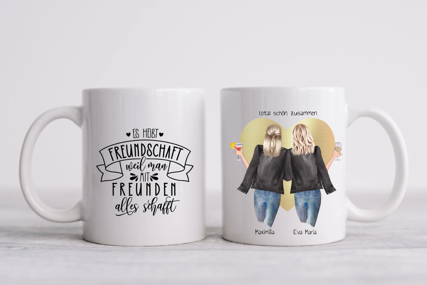 2 Beste Freundin Geschenk personalisierte Tasse mit Spruch / Freundinnen Geburtstagsgeschenk / gift for your bestie