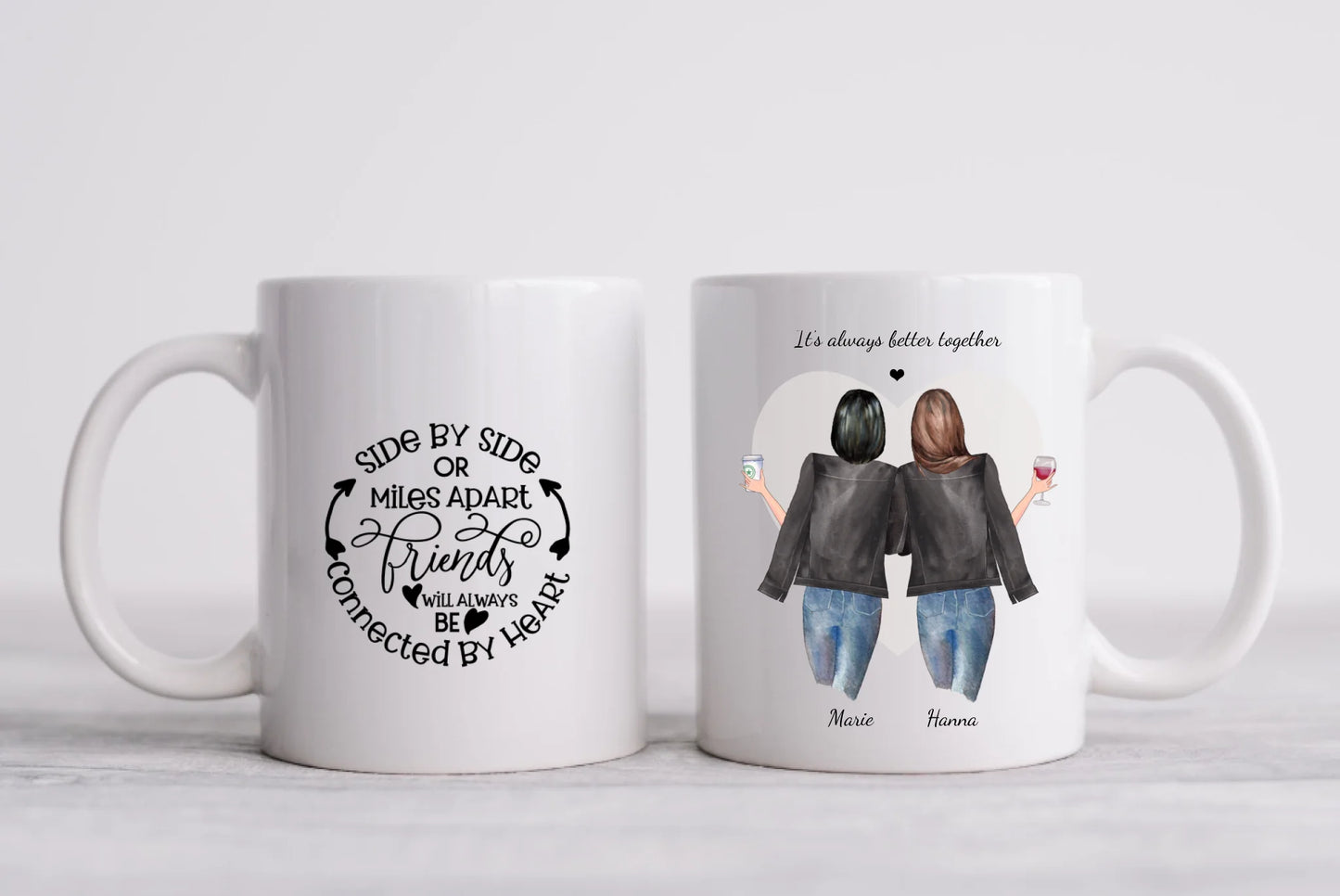 Personalisierte Tasse Geschenk für Freundin - 2 Beste Freundinnen Tasse, Kaffeebecher, Schwester, Kollegin, Weihnachtsgeschenk