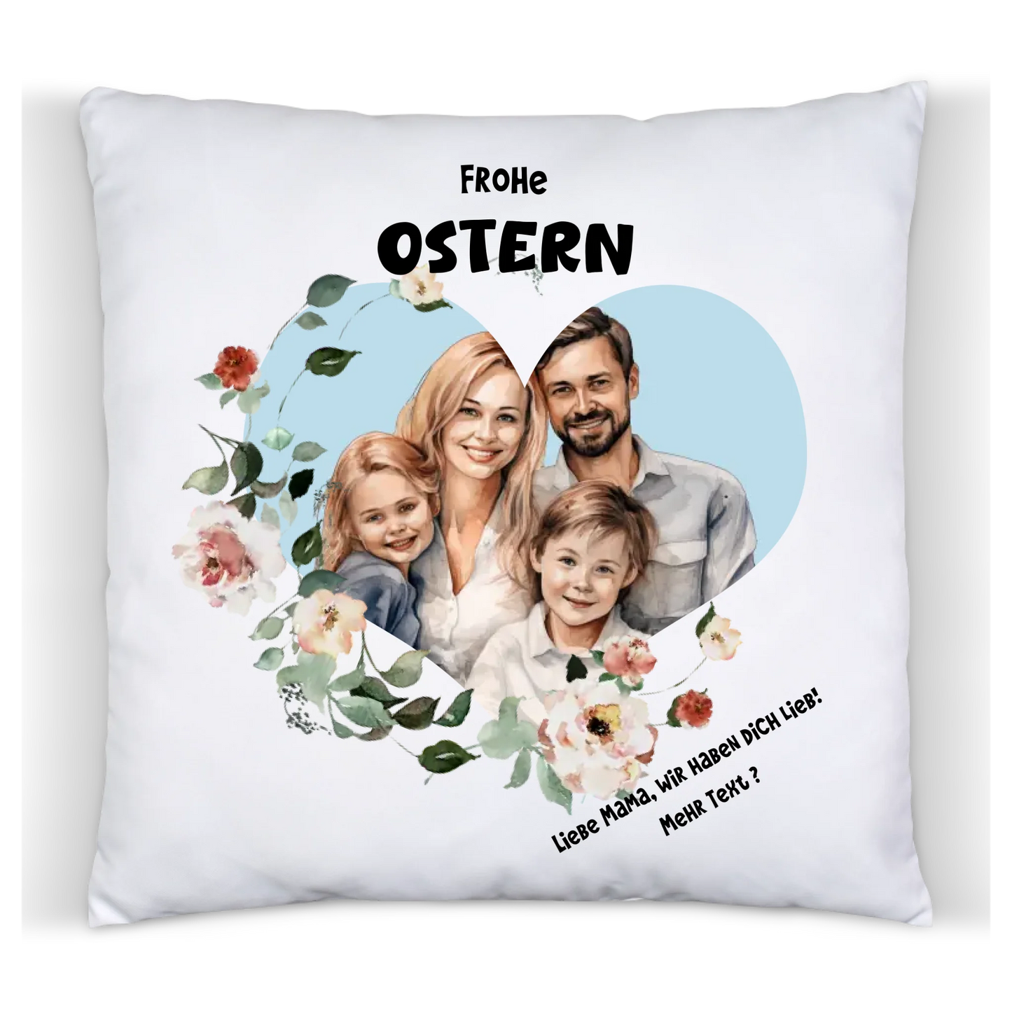 Persönliches Ostergeschenk, das von Herzen kommt | Personalisiertes Fotokissen mit Bild