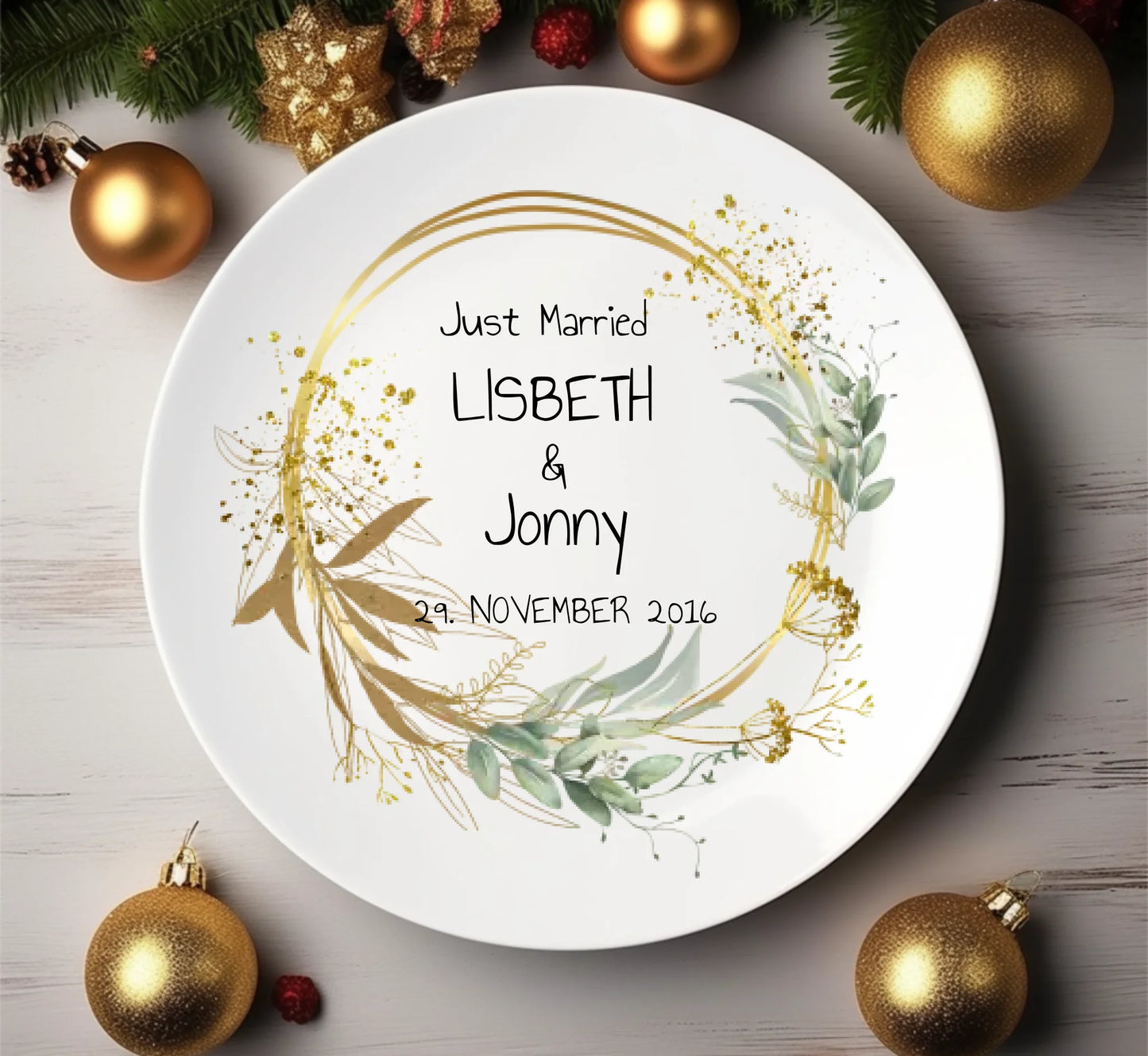 Hochzeitsteller personalisiert mit Namen & Datum, Geschenk Hochzeit, Geschenk Brautpaar, ideal als Gästeteller