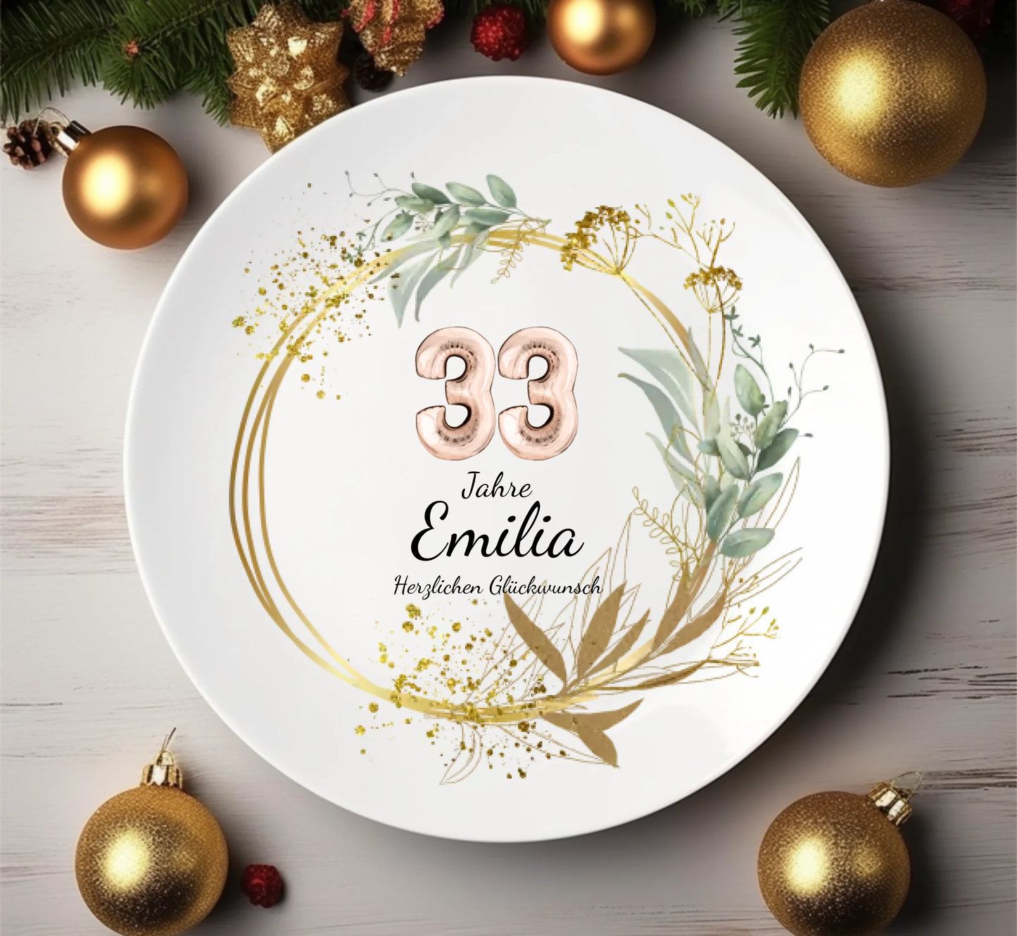 Personalisierter Geburtstagsteller mit Namen, Geschenk Geburtstag für für Freunde & Familie | ideal als Gästeteller