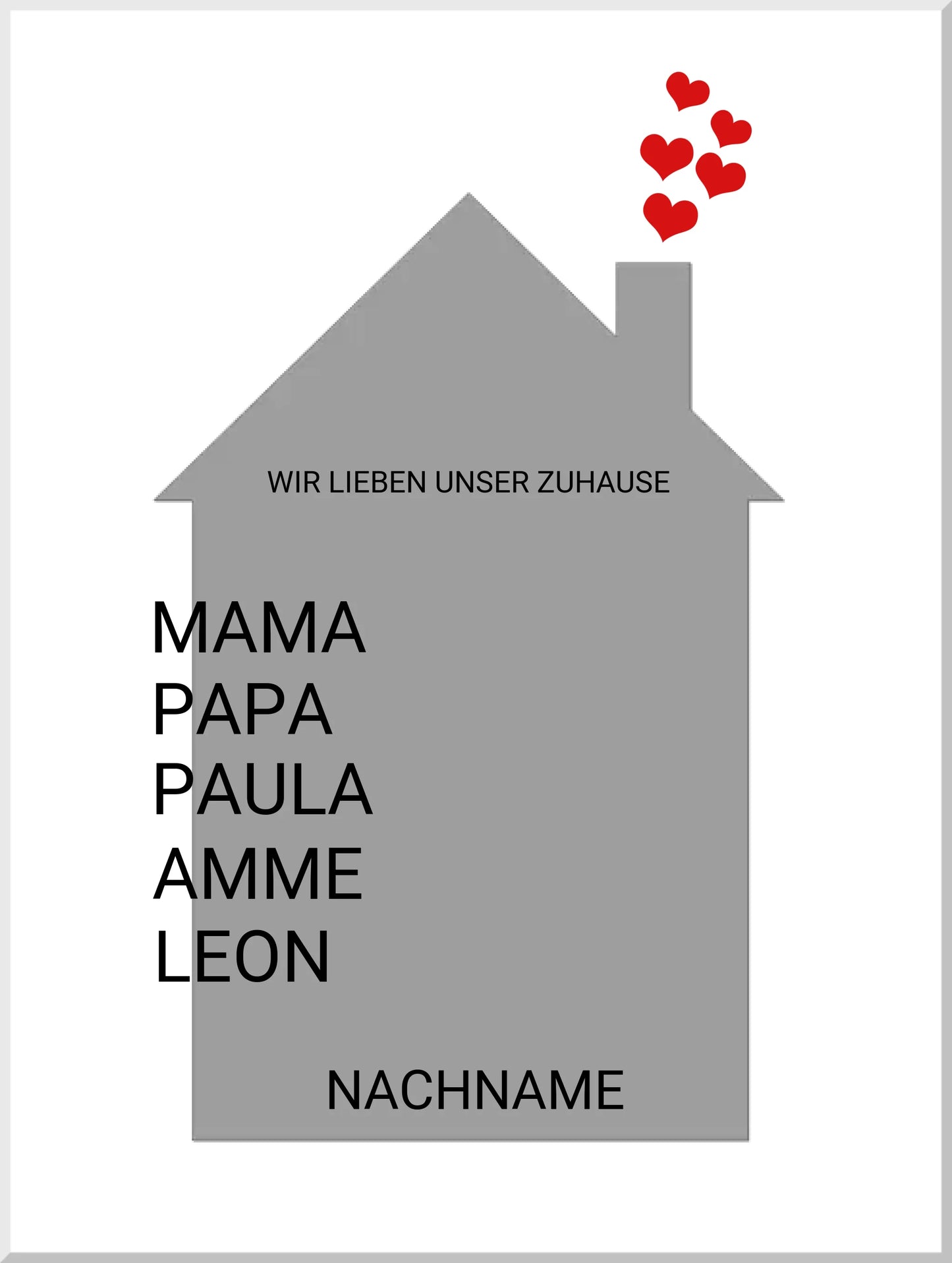 Zeitraum-Kunstdruck | Zuhause Personalisiertes Geschenk zur Hauseinweihnung, Richtfest, Umzug, erste Wohnung, Geburtstagsgeschenk, Weihnachtsgeschenk Familie