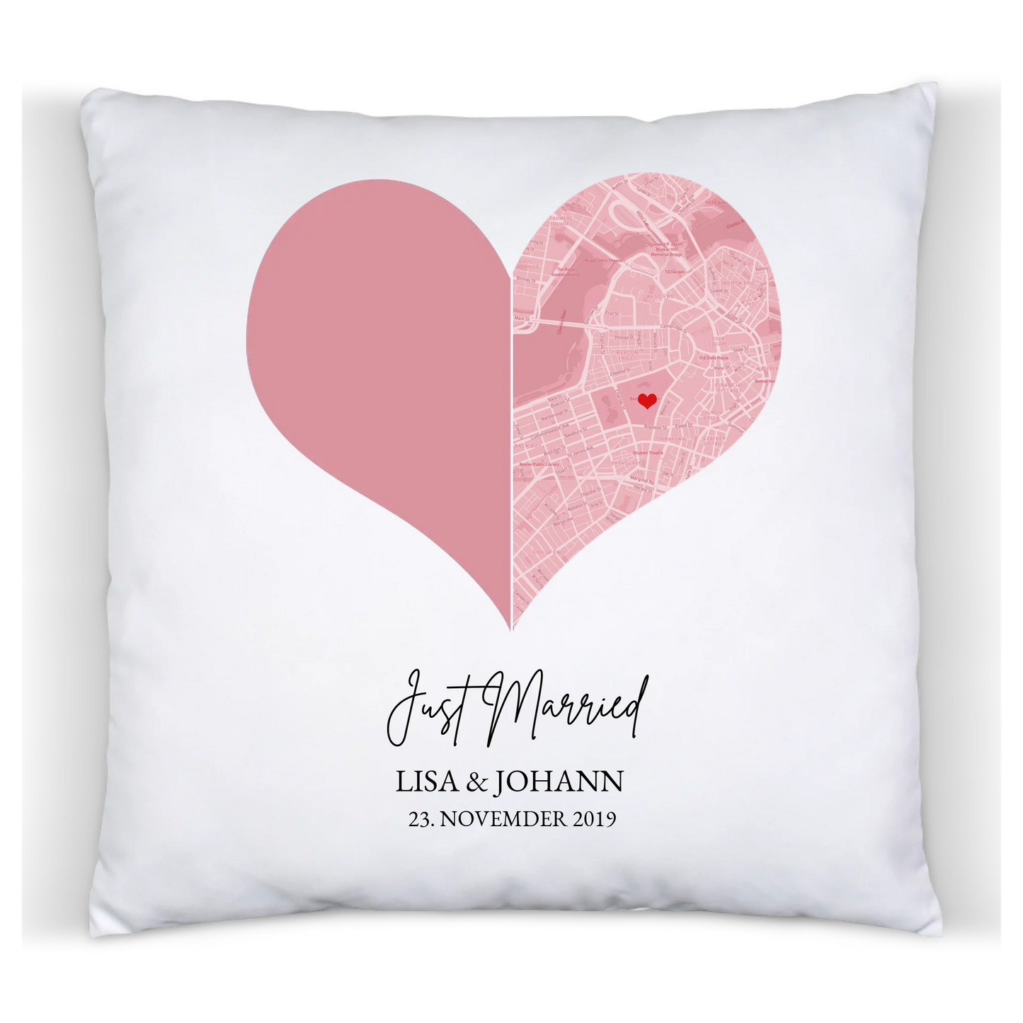 Fotokissen Hochzeitsgeschenk für das Brautpaar | Deko Geschenk mit Namen und Datum personalisiert