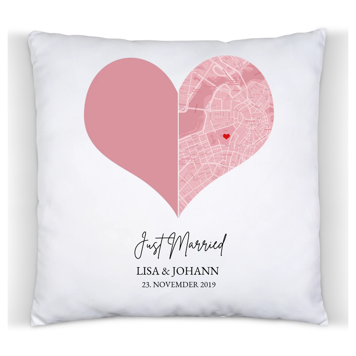 Fotokissen Hochzeitsgeschenk für das Brautpaar | Deko Geschenk mit Namen und Datum personalisiert