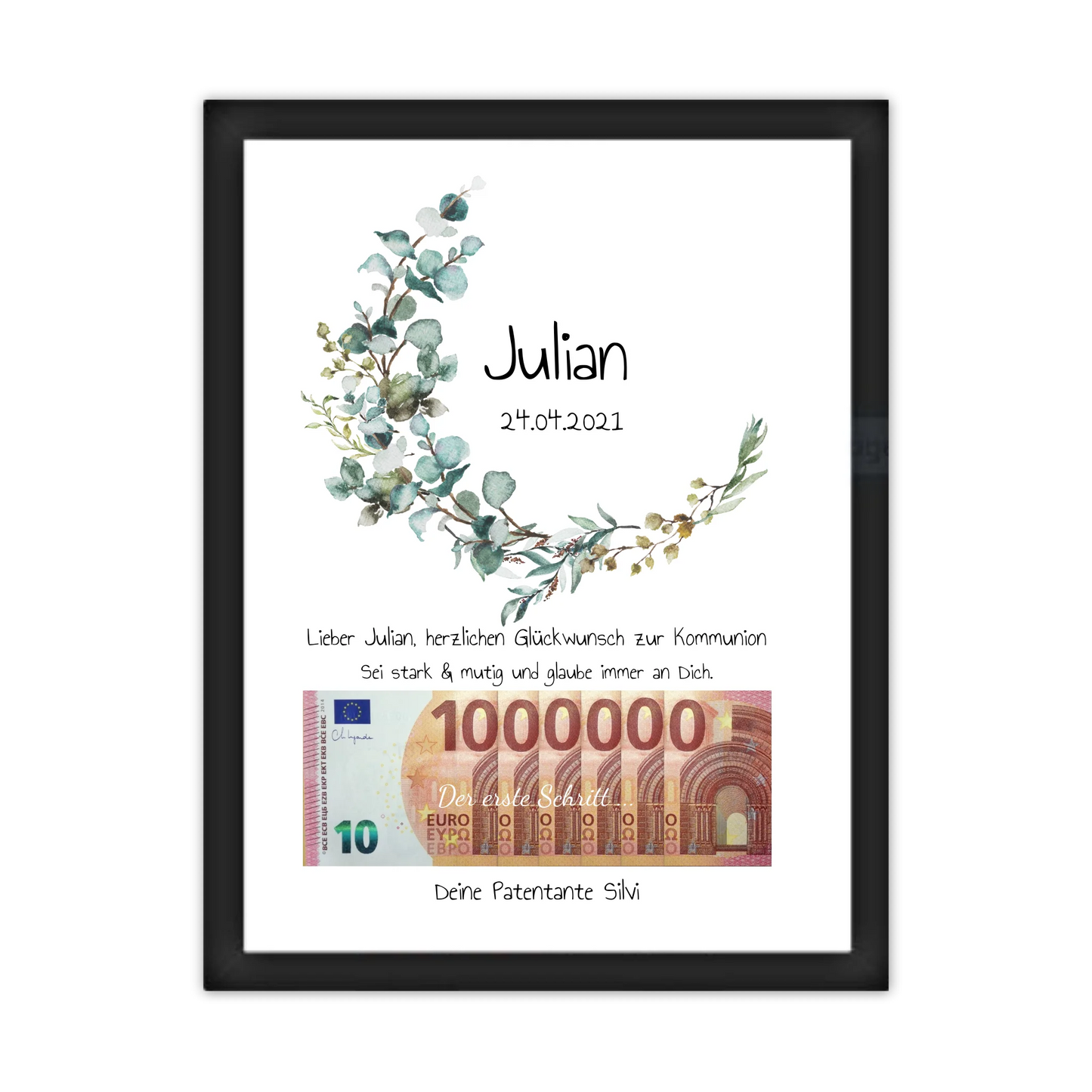 Geldgeschenk Wunscherfüller - Personalisiertes Geschenk, Geldgeschenk zum Geburtstag, Jugendweihe, Kommunion, Konfirmation, Geburtstagsgeschenk 1. Million