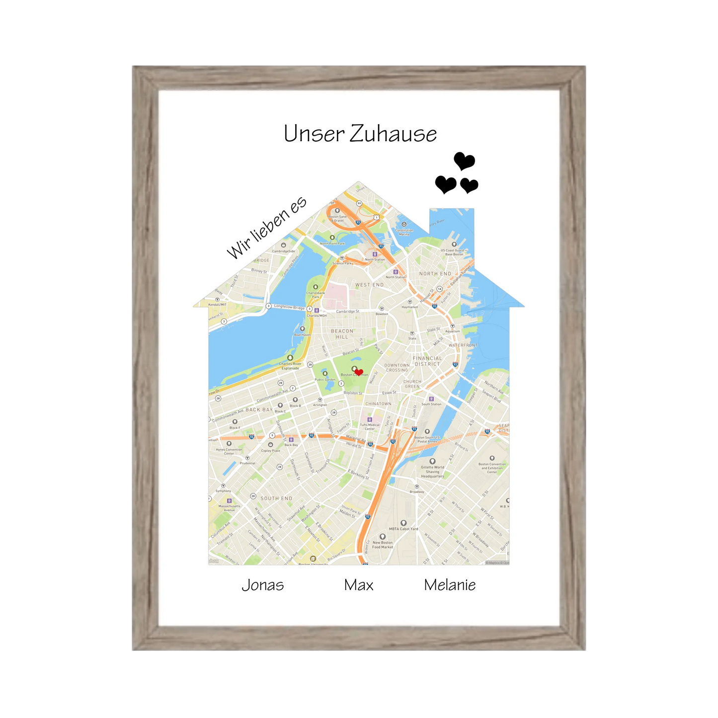 "Unser Zuhause" Poster als Einzugsgeschenk in Wohnung, Haus, Richtfest