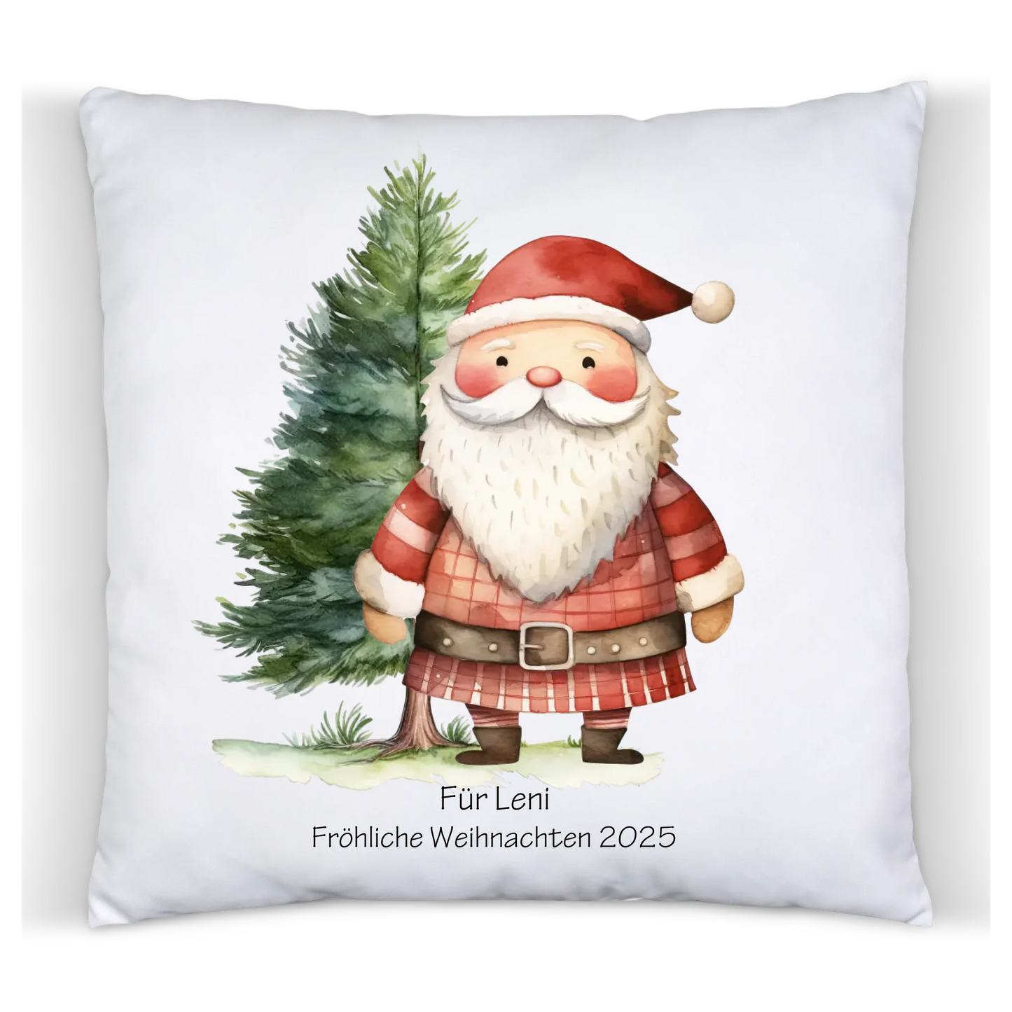 Nikolausgeschenk, Weihnachtsgeschenk Kissen personalisiert für Mädchen & Jungen - Weihnachtsmann mit Name, Text