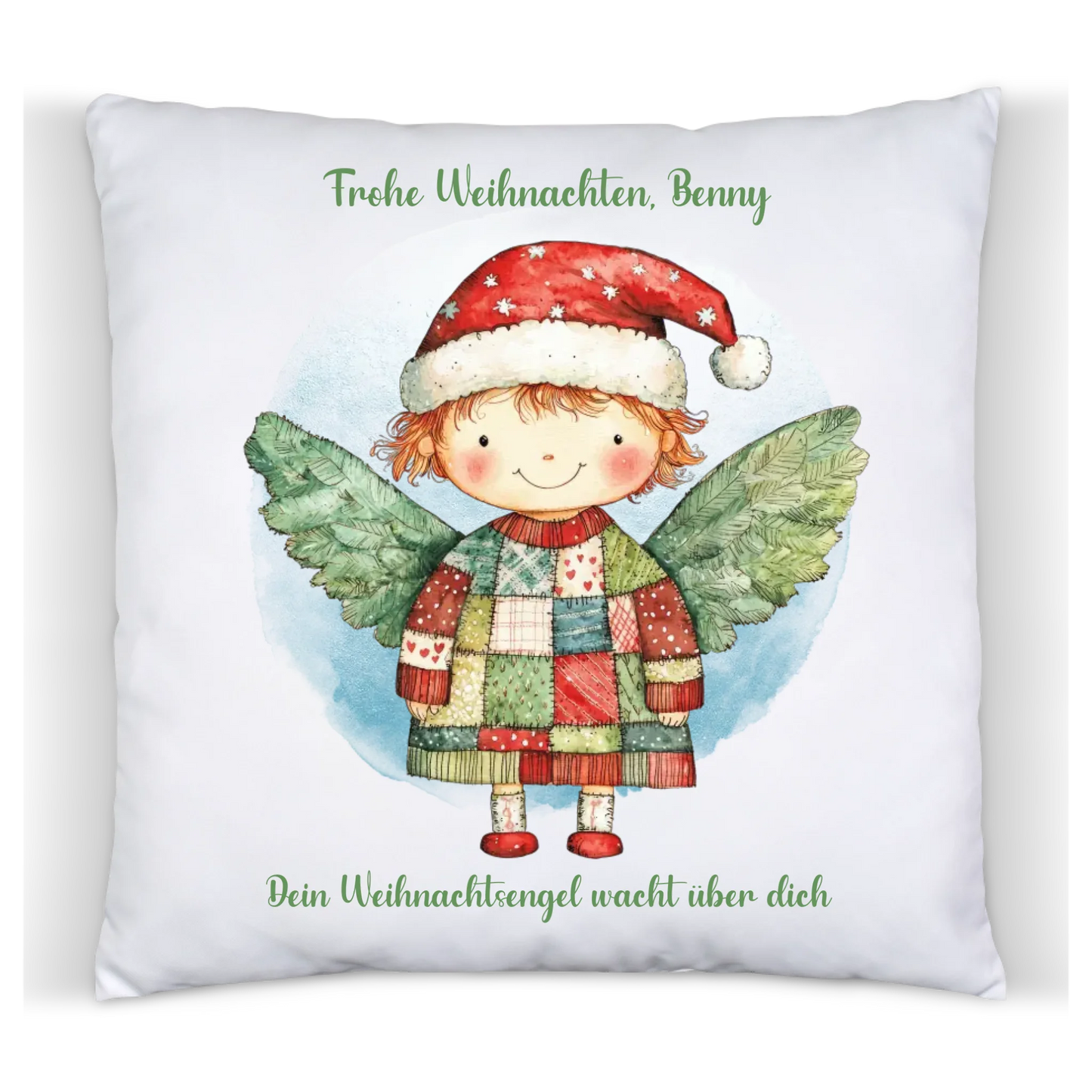 Weihnachtsgeschenk Deko Kissen - Weihnachtsengel Junge-Mädchen