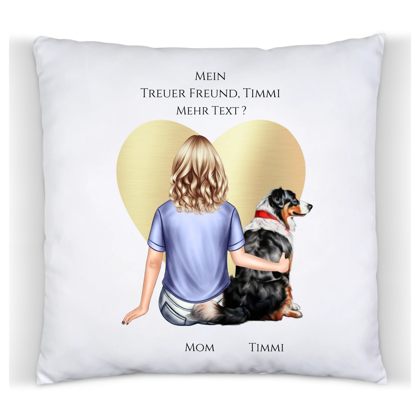 Personalisiertes Hundebesitzerin Geschenk für Freundin, Mädchen mit Hund - Deko Kissen Geburtstagsgeschenk, Weihnachtsgeschenk