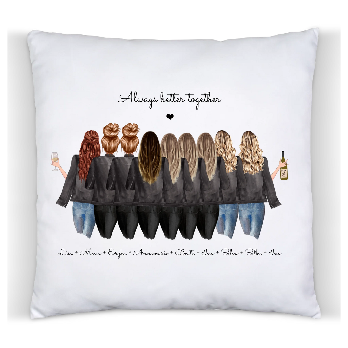 9 Freundinnen Bild Kissen Geburtstag Geschenk personalisiert | Freundin Geschenk | Geburtstagsgeschenk, Weihnachtsgeschenk