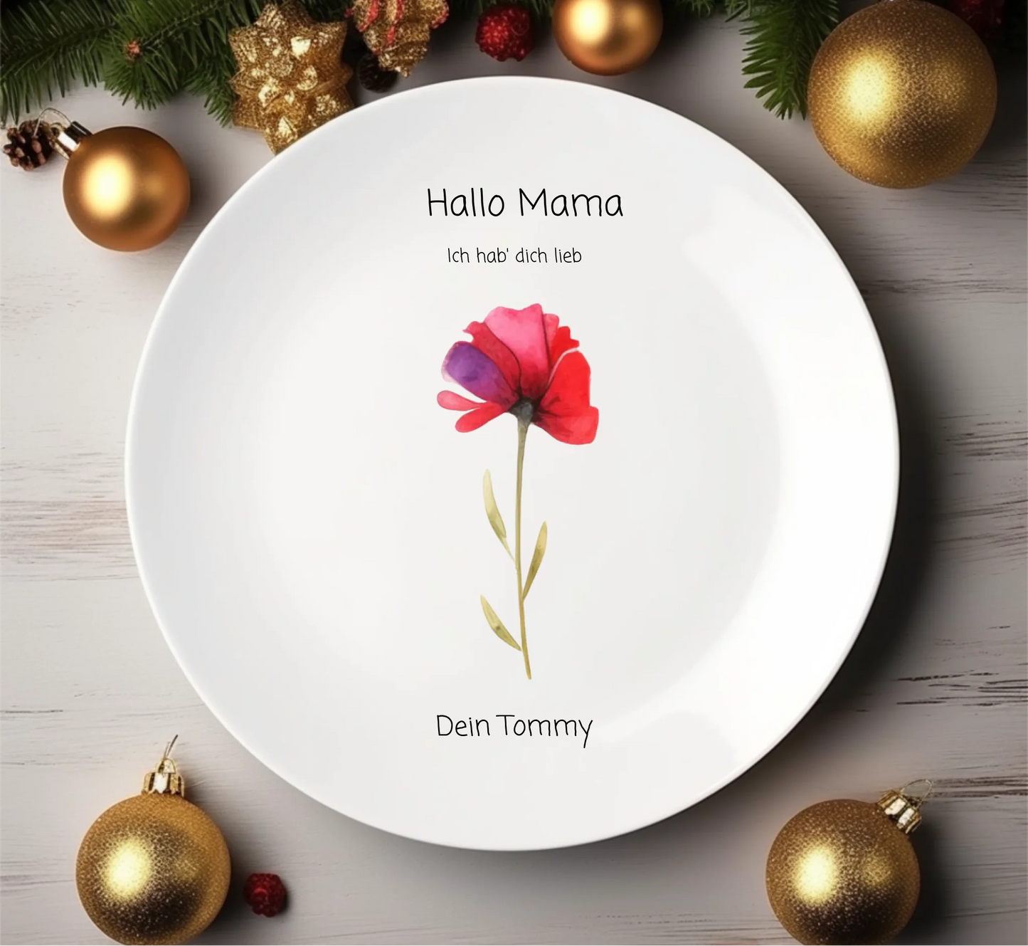 Muttertagsgeschenk Blumenteller | Personalisiertes Geschenk Muttertag / Vatertag
