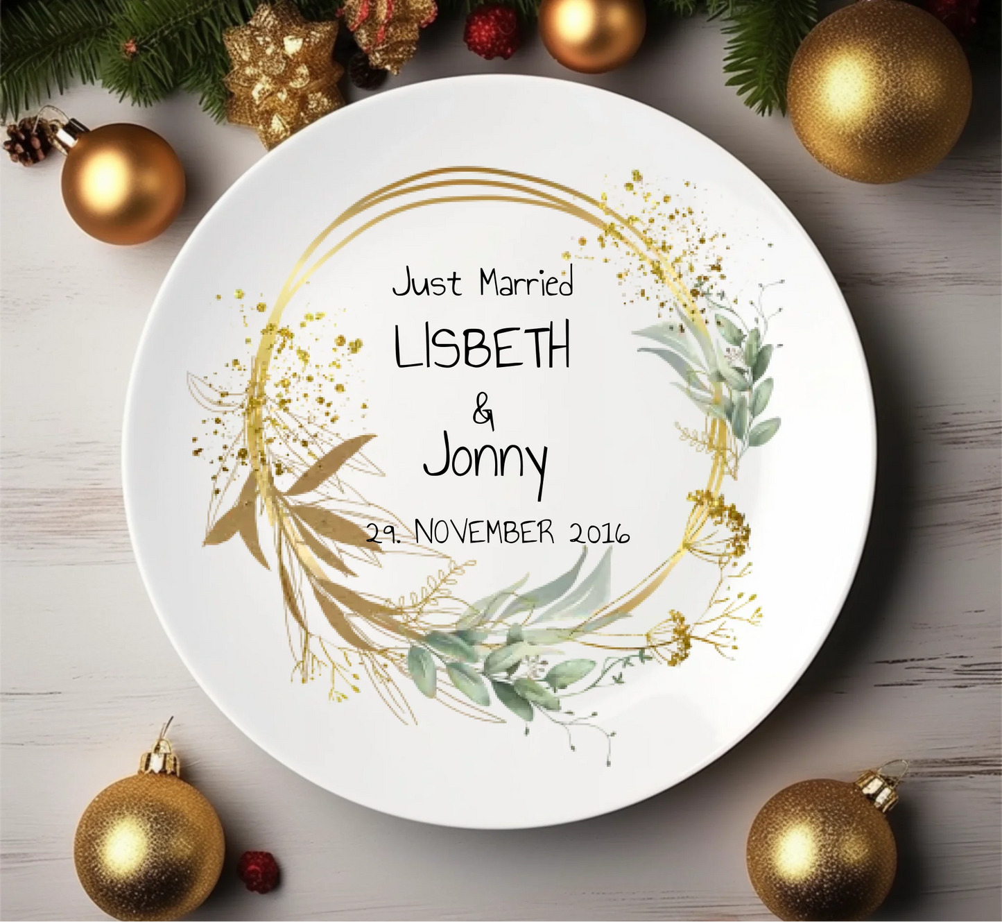 Hochzeitsteller personalisiert mit Namen & Datum, Geschenk Hochzeit, Geschenk Brautpaar, ideal als Gästeteller