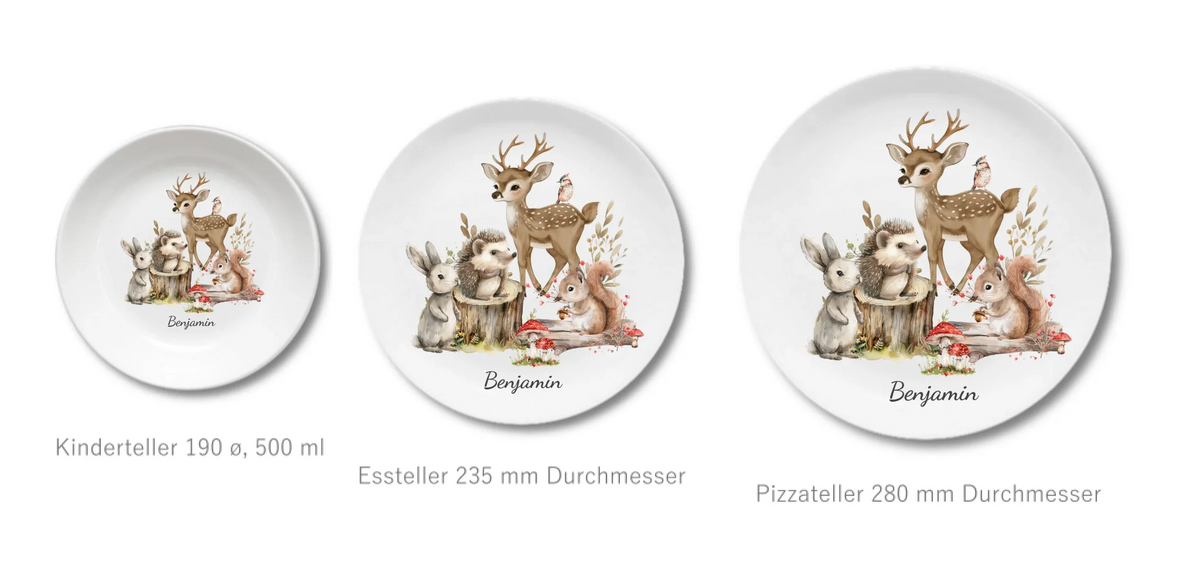 Kinderteller + flacher + Pizzateller