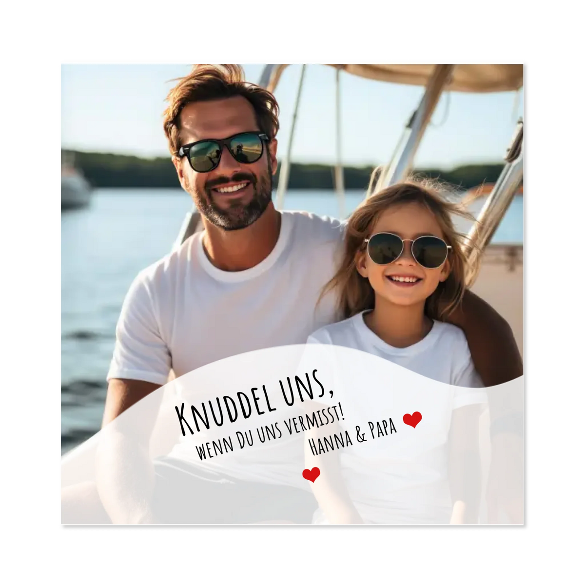 Drück uns, wenn Du uns vermisst | Geschenk Familie | Personalisiertes Kissen Familie mit Text | Knuddel uns