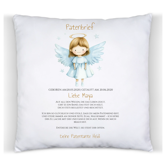Patenbrief Geschenk Patenkind - Poster, Kissen, Decke, Leinwandbild personalisiert