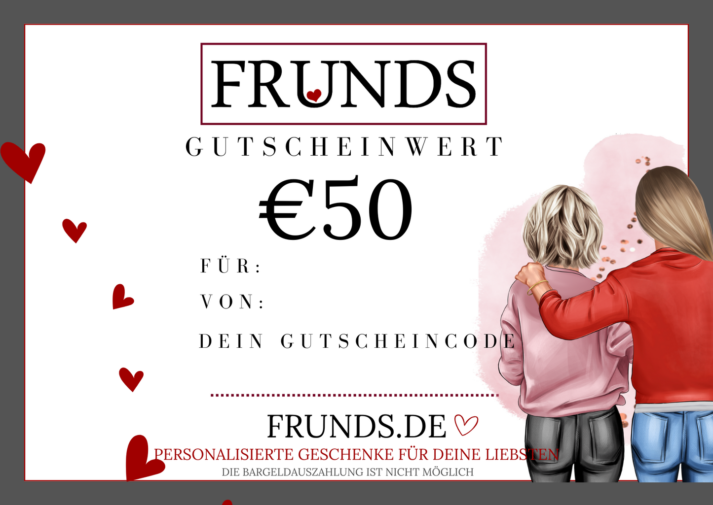 Frunds GESCHENKGUTSCHEIN | Versand per Email innerhalb von 12 Stunden