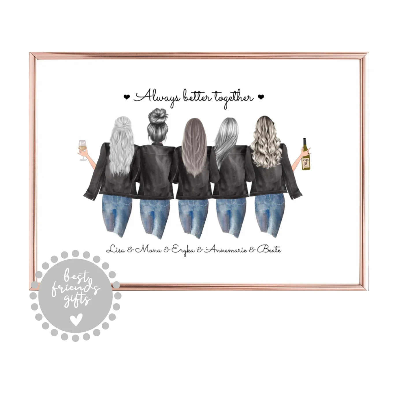 Personalisierte beste Freundinnen & Freunde Bild & Poster Geschenke