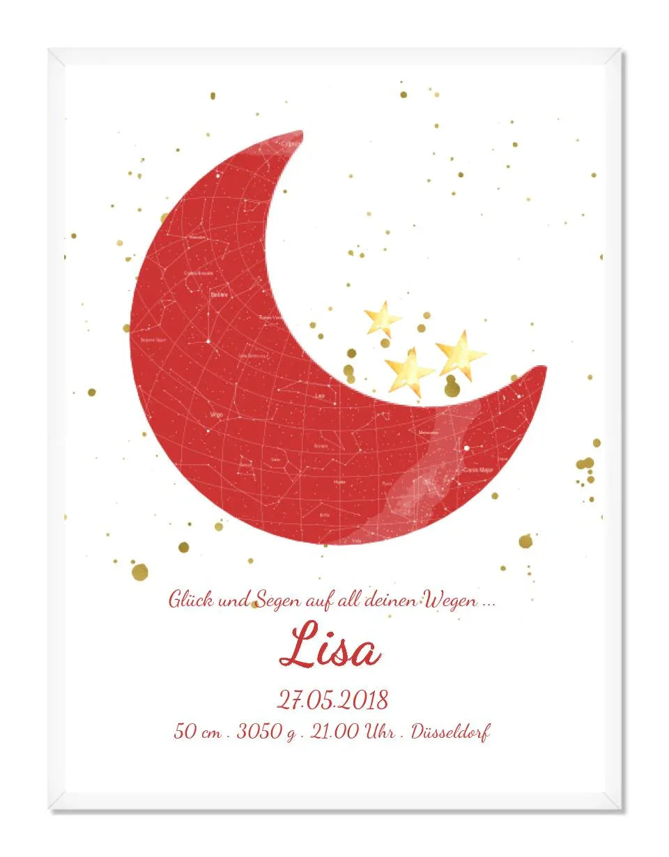 Taufgeschenk & Geburtsgeschenk personalisiert mit Namen und Geburtsdaten