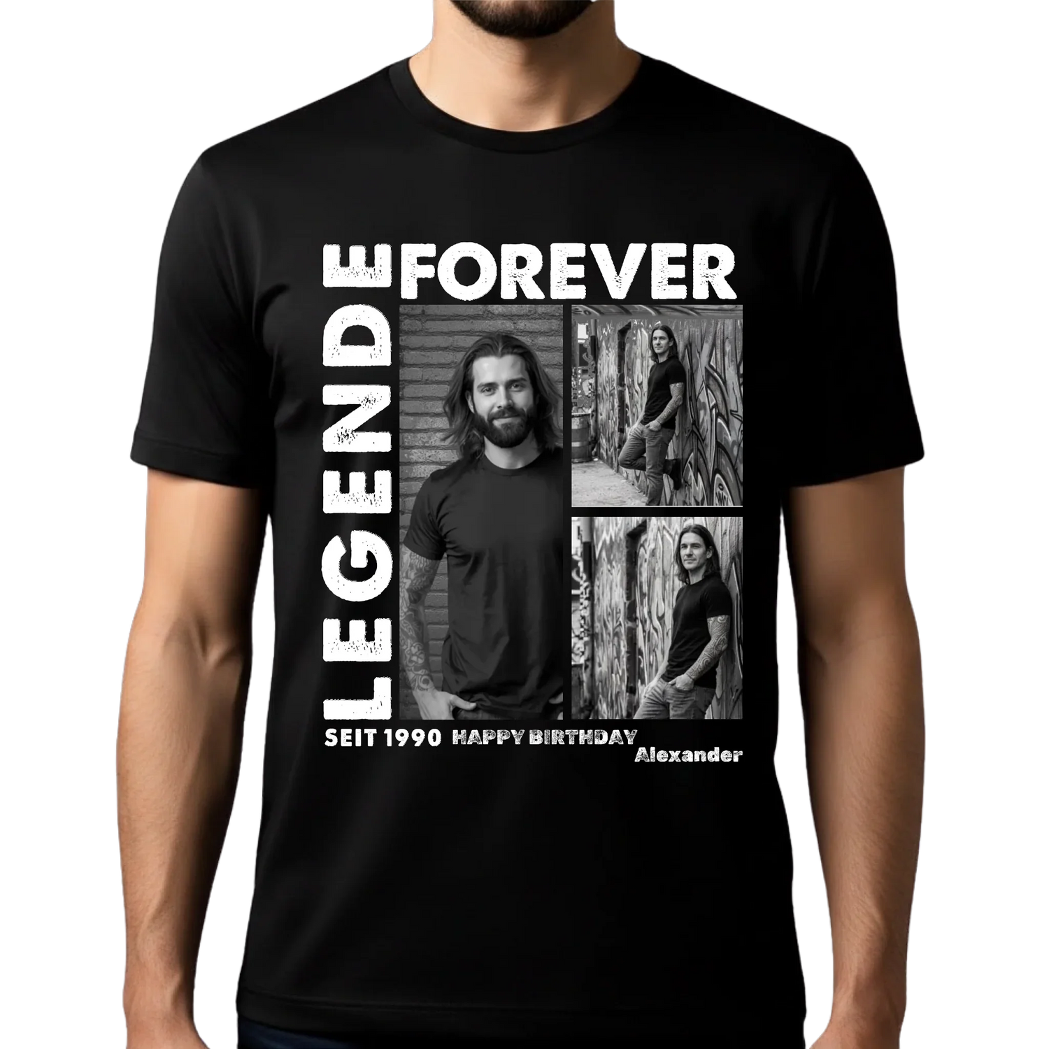 Personalisiertes T-Shirt mit Namen für Frauen und Männer.