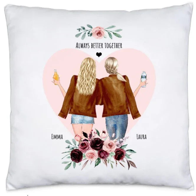 Personalisierte Kissen für beste Freundinnen, Schwester, Mama, zur Hochzeit, zur Geburt und Taufe 