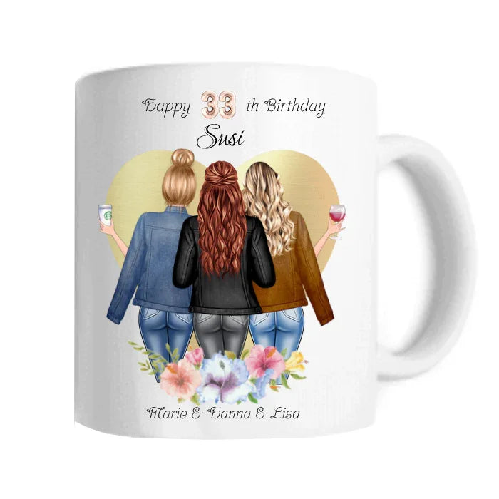 Personalisierte beste Freundinnen Tasse, Mama Tasse, Papa Tasse, Familie Tasse für die Kollegin online gestalten.