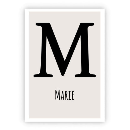 Dekoratives Namensbild - Buchstabe Monogramm Bild - Poster