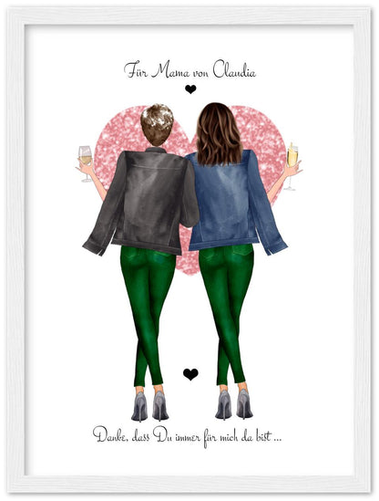 Ostergeschenk & Muttertagsgeschenk personalisiertes Poster gerahmt - Danke Mama - Bild Geschenk Mama